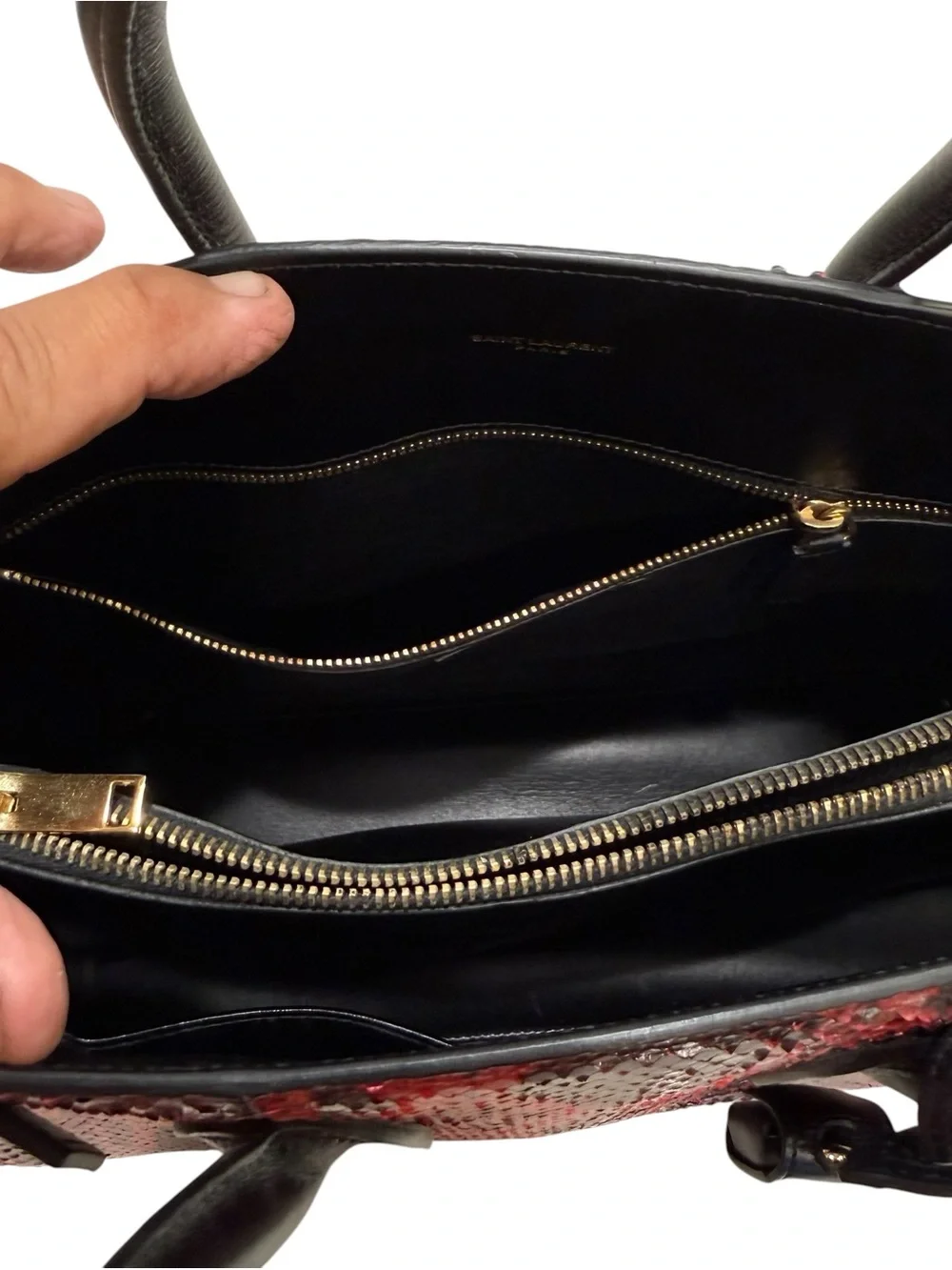 Saint Laurent YSL Sac Dejour Red Python Satchel 355153 LECJ1 - Picture 14 of 16